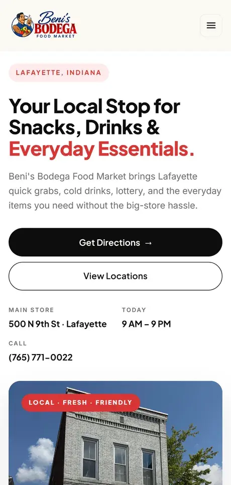 Beni's Bodega website