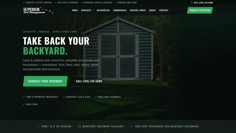 Superior Pest Management website